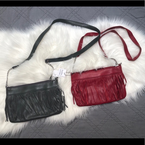 Bundle 2 Neiman Marcus Leather Fringe Crossbody BN - Picture 2 of 8